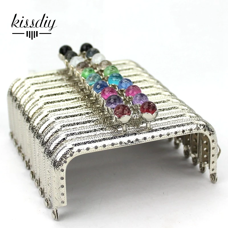 KISSDIY 10 шт. 5 см цветные Хрустальные шарики металлическая рамка для кошелька
