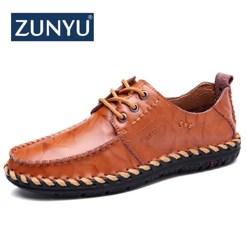 ZUNYU 2018 New Fashion Men Leather Casual Shoes Spring Autumn Lace up Male Krasovki Masculino Adulto men Slipt | Обувь