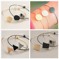 fashion simple geometric triangle square round bracelet femme jewelry popular geometric metal bracelet bracelets for women