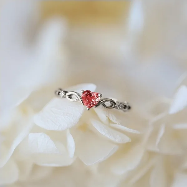 0289 Red Silver Tisonliz Милые простые кольца с синим сердцем и кристаллами для женщин, обручальные кольца на палец, розовое золото, очаровательные массивные ювелирные изделия, подарок - Цвет основного камня: 0289 Red Silver