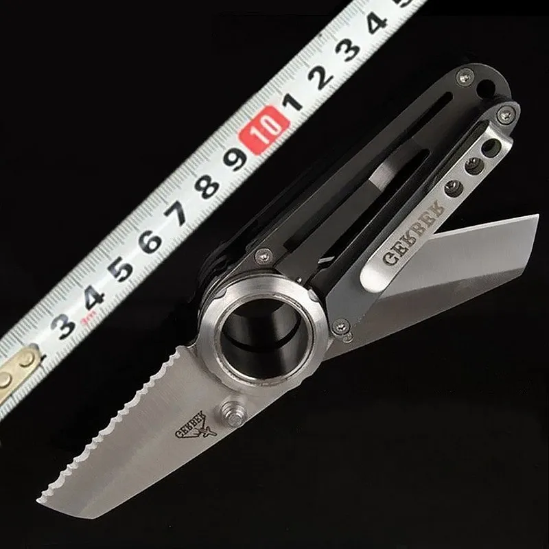 

Outdoor Double Open Knife Folding Sawtooth Wild Survival Camping Hunting Portable Seiko Pocket Multifunction EDC Tool