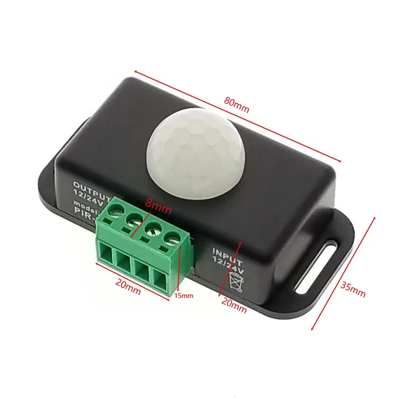 Тела инфракрасный датчик движения PIR Сенсор выключатель AC/DC 12 V/24 V для