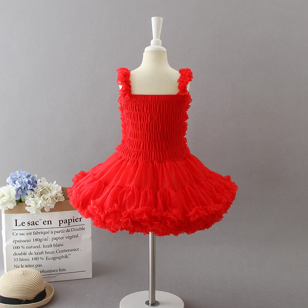 Red Tutu Girl Dress Pink Layered Ballet Puffy Angel Birthday Vestidos 2020 Kid Clothes 2 3 4 6 8 10 12 Year Old 184089 | Детская одежда