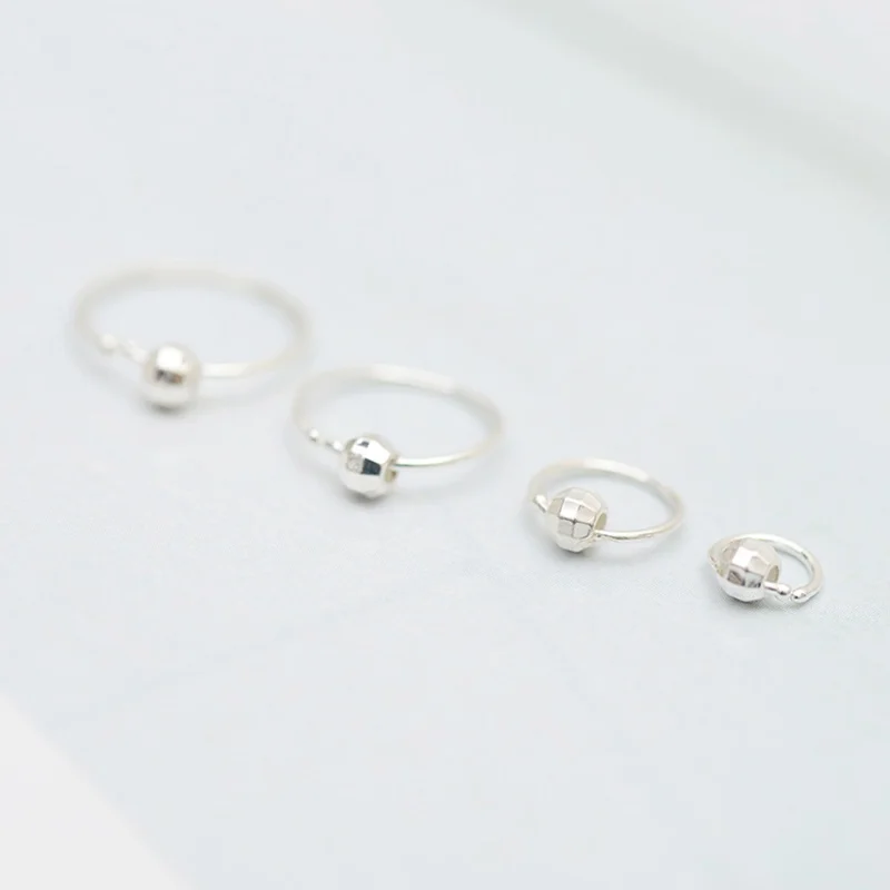 Серьги из чистого 925 пробы серебра, круглая петля с шариком, хрящевая спираль, серьги 4 мм, 6 мм, 8 мм, 10 мм, для женщин, мужчин, детей, девочек и мальчиков