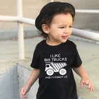 Детская футболка Я люблю больших грузовиков и Я не могу лгать, детские топы с круглым вырезом, забавная Повседневная Блузка для малышей, футболка, милые рубашки для маленьких мальчиков