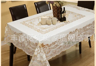 Eurpoean Exquisite tipping bronzing table 137x182cm 54x72&quot cloths wedding PVC waterproof dining tablecover Embroidery | Дом и сад