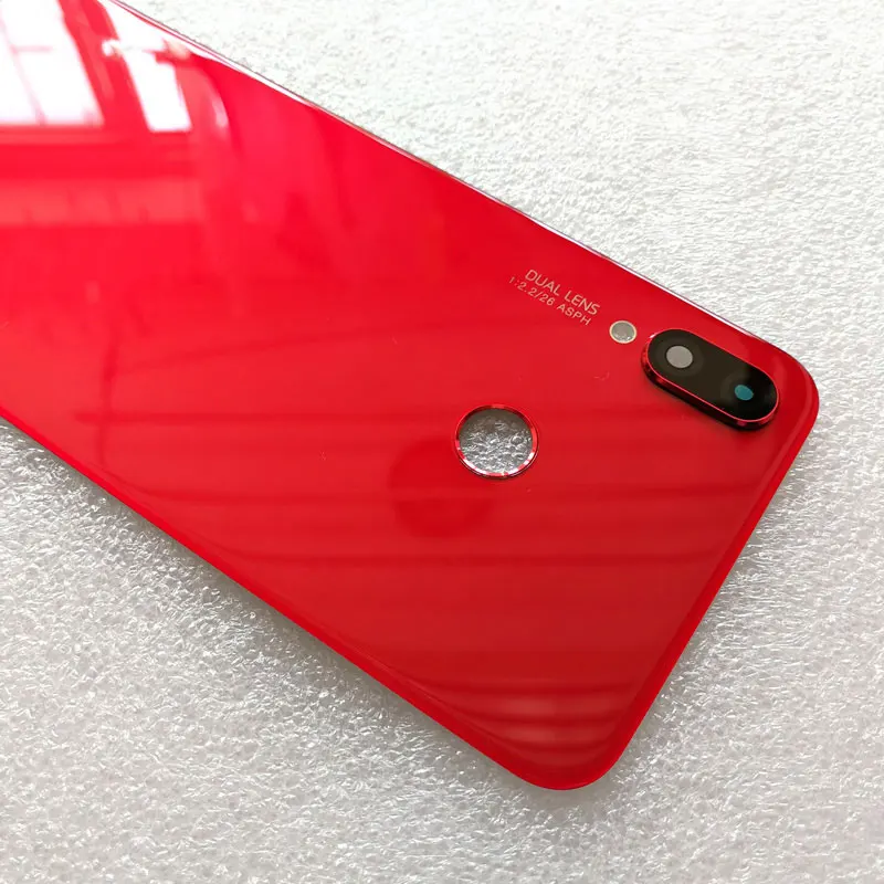 Acacia Red Оригинальная 3D стеклянная задняя крышка для huawei nova 3I nova 3i запасные части задняя крышка батарейного отсека Корпус+ крышка вспышки+ объектив камеры - Цвет: Acacia Red