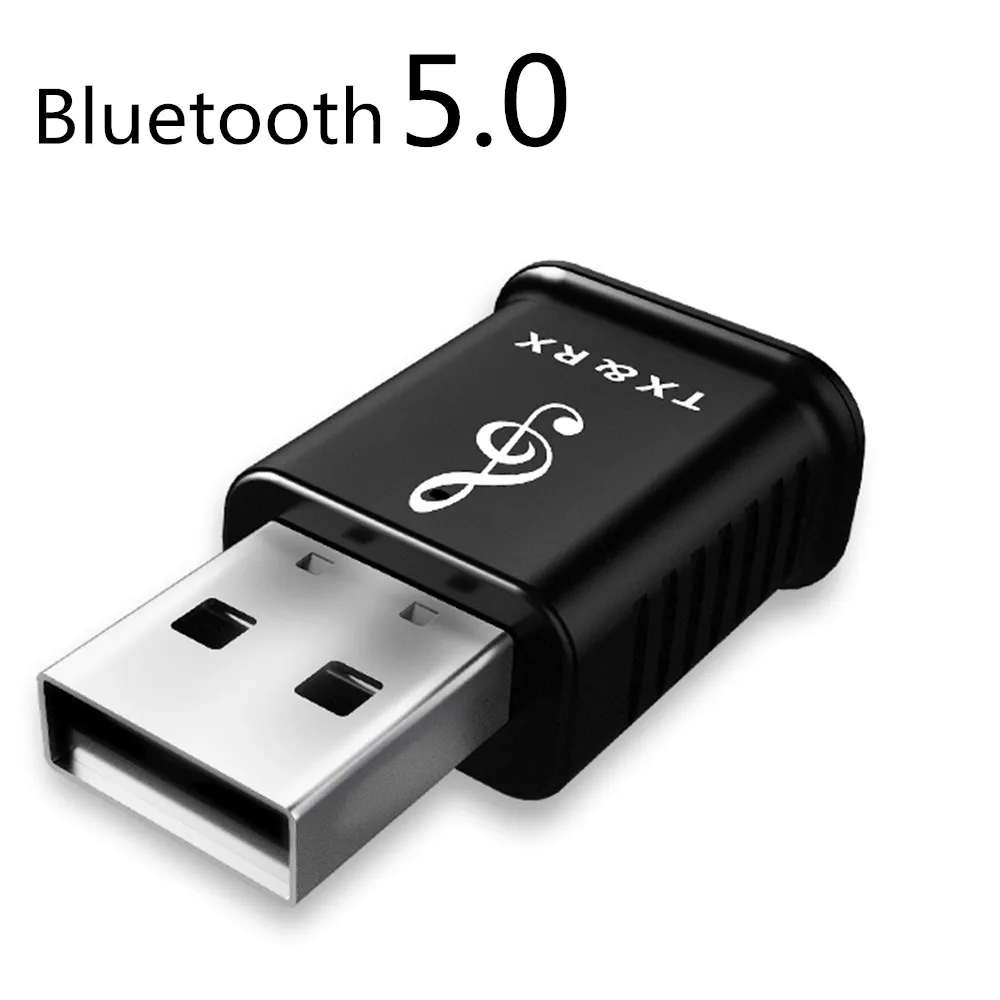 Черный Bluetooth 5,0 аудио передатчик приемник 2 в 1 USB Bluetooth передатчик Мини 3,5 мм AUX Стерео для ТВ ПК автомобильный беспроводной адаптер - Цвет: Черный