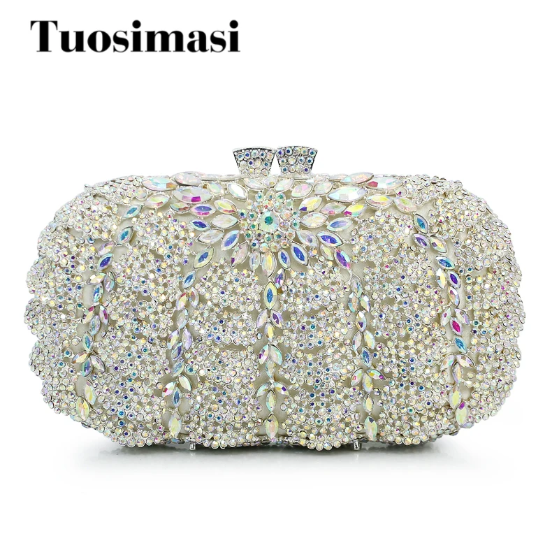 

Women Evening Bags Ladies Unique Shape Crystal Party Clutches Bag Female Wedding Diamonds Purses Wedding Purse Dress (8792A-SW)