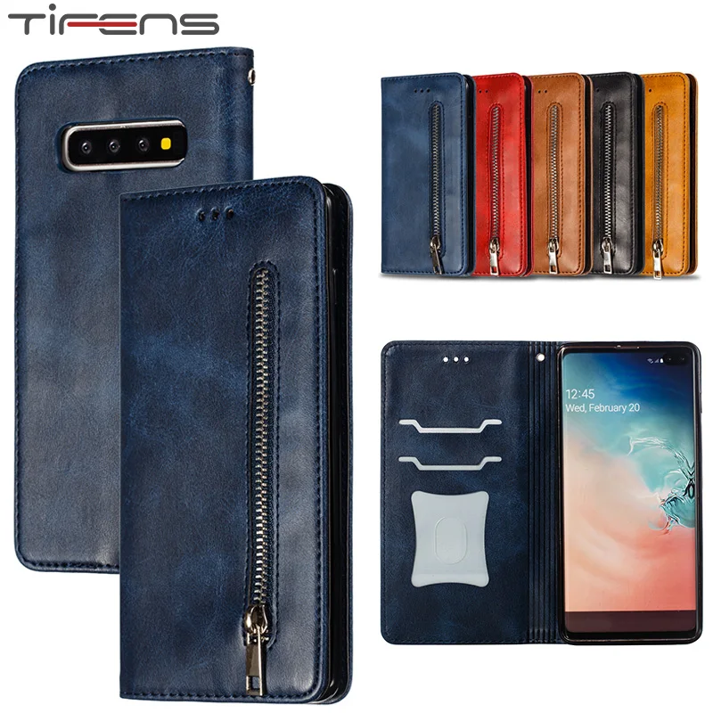 Кожаный флип S10plus S10E кошелек на молнии Держатель для карт для samsung Galaxy S10 E 5G S9 S8 Plus S7 Edge Note 8 9 чехол для телефона