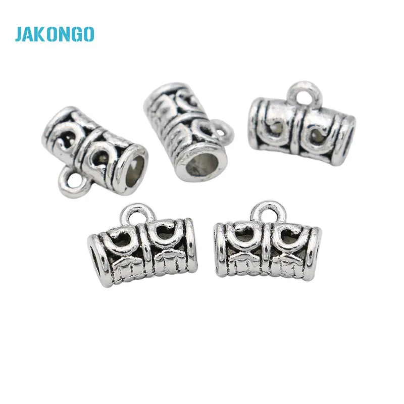 JAKONGO антикварные посеребренные круглые бусины россыпью для изготовления