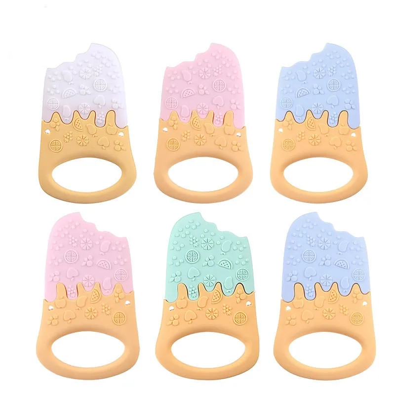 Food Grade Hand Ring Ice Cream Baby Molar Tooth Feeding Educational Toys Pacify Comfort Bite Teether For Children | Мать и ребенок