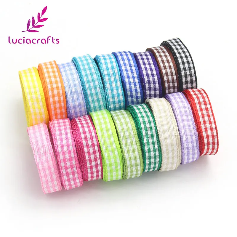 Lucia crafts 5y/18y 9 5 10 мм принт сетки Grosgrain лента Подарочная посылка DIY аксессуары для