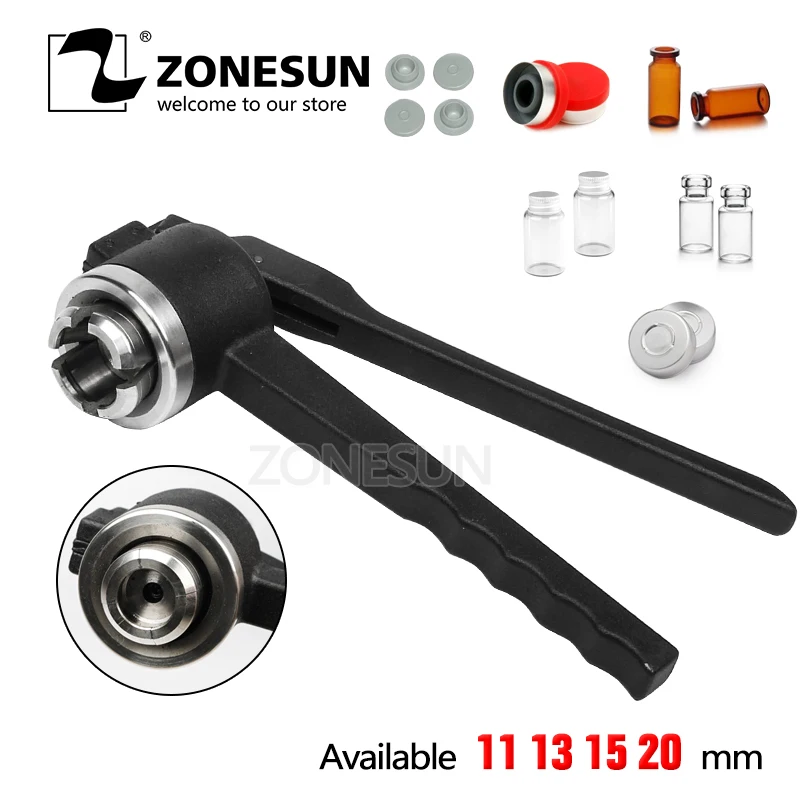 

ZONESUN 11.13.15.20.mm Manual Vial bottle Sealing Machine Cap Capper Bottle Crimping Capping Tools