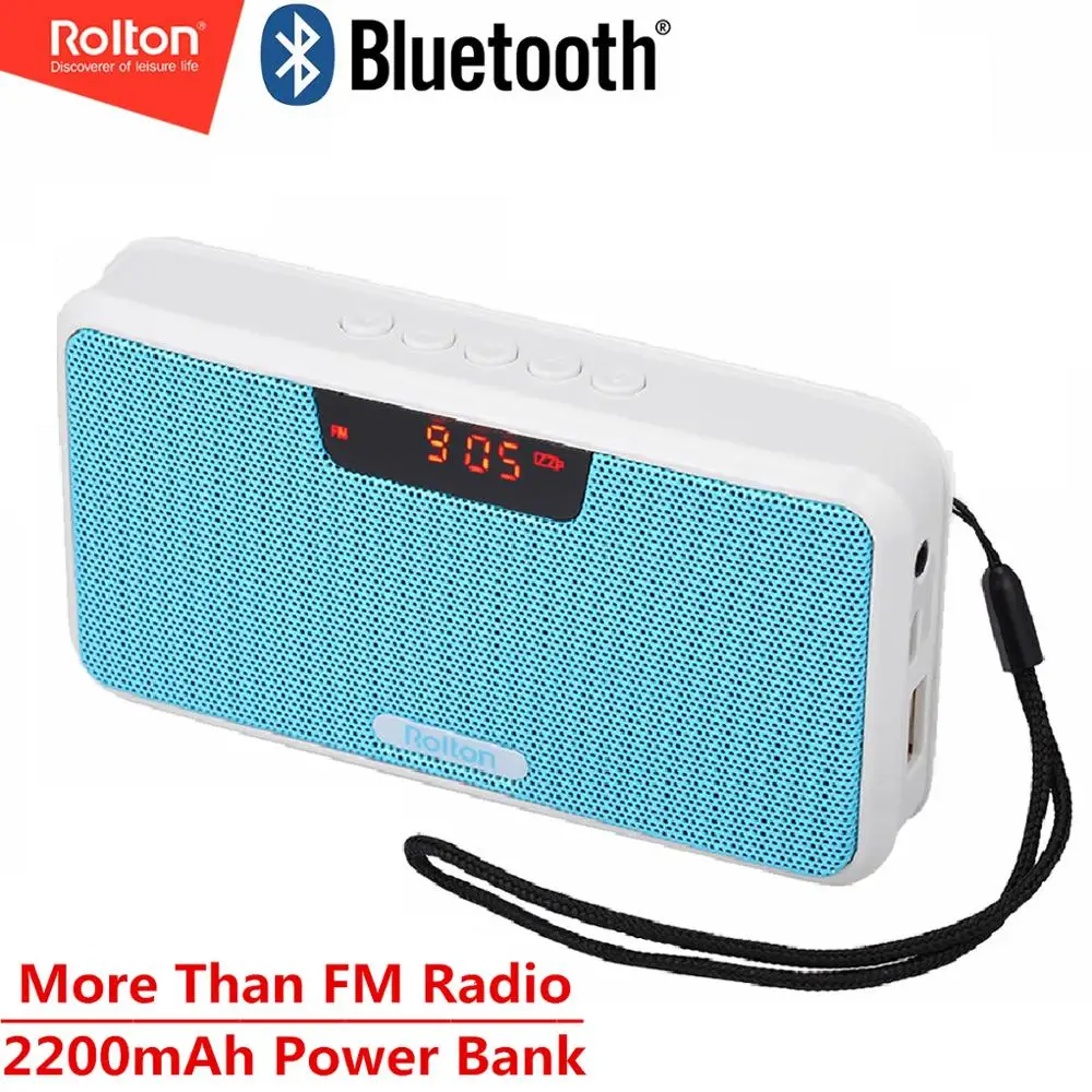 Внешний аккумулятор FM радио Rolton E300 Bluetooth динамик Портативный Hi Fi стерео