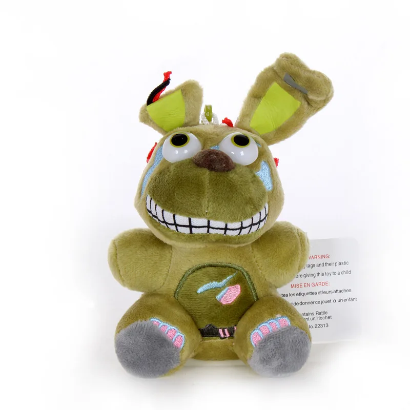 15 см полный размер мягкая плюшевая кукла на пять ночей с Фредди 4 FNAF детская игрушка Фокси медведь Фредди Бонни и Чика брелок плюшевая подвеска - Цвет: Springtrap