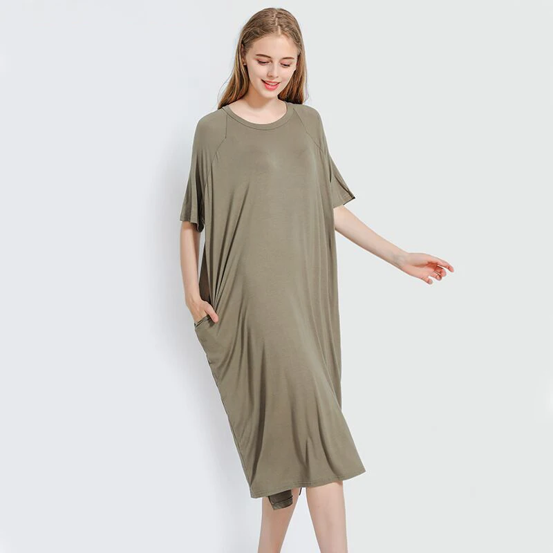 

Plus Size Women Nightgowns Soft Modal Long Nightdress Female Nightwear Women Loose Elastic Sleepwear Nighty Sleepshirts 140KG
