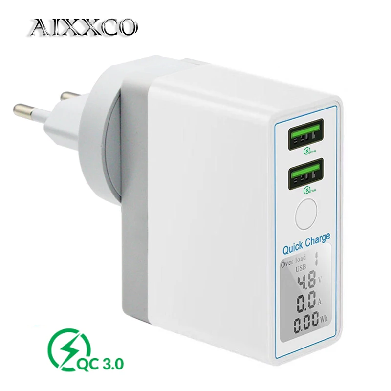 

AIXXCO Quick Charge 3.0 36W USB Charger for iPhone X 8 Fast QC 3.0 Charger for Samsung Galaxy s9 s10 Xiaomi mi 8 9 USB Charger