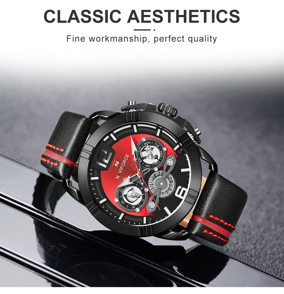 Relogio Masculino NAVIFORCE мужской роскошный бренд часов для мужчин s Военные Спортивные кварцевые часы мужские кожаные водонепроницаемые часы с календарем