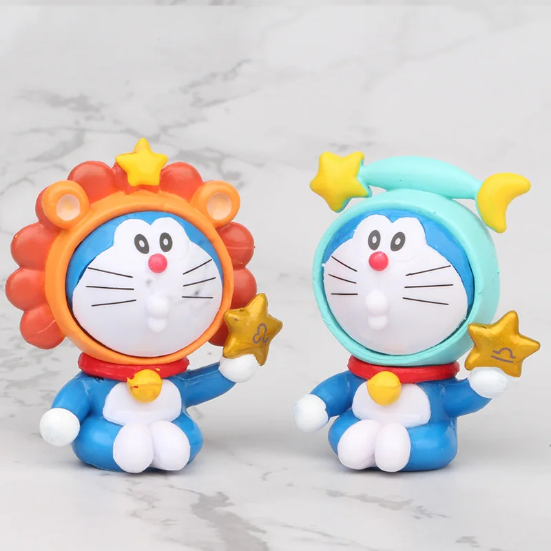 12 шт./лот Doraemon стиль зодиака на машине Рисунок украшения торта фигурки модели