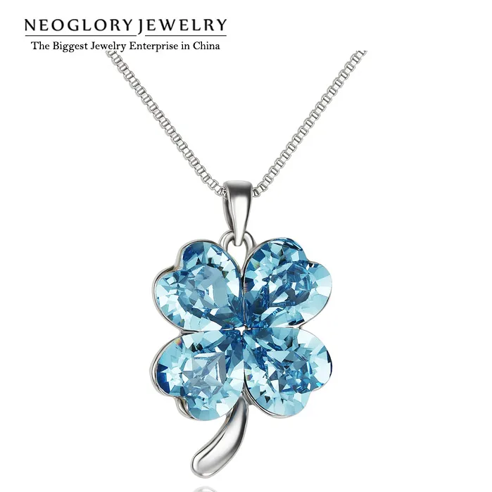 Neoglory MADE WITH SWAROVSKI ELEMENTS Хрустальный цветок клевера красочные Подвески для Для
