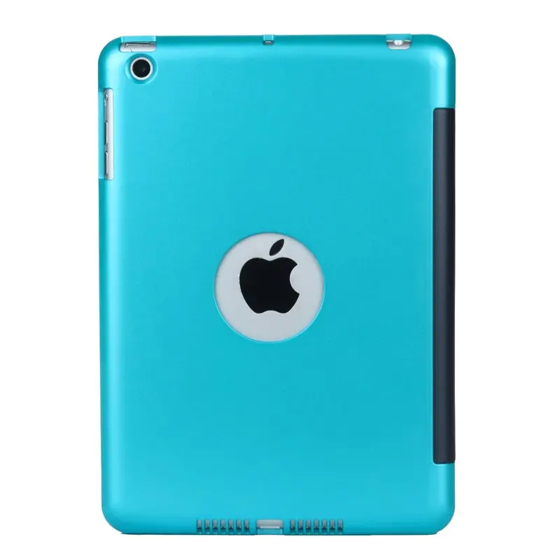 Тонкий пластиковый беспроводной Чехол для ПК с Bluetooth клавиатурой, чехол для Apple Ipad Mini 1 2 3 7,9, чехол, чехол+ ручка+ пленка - Цвет: Синий