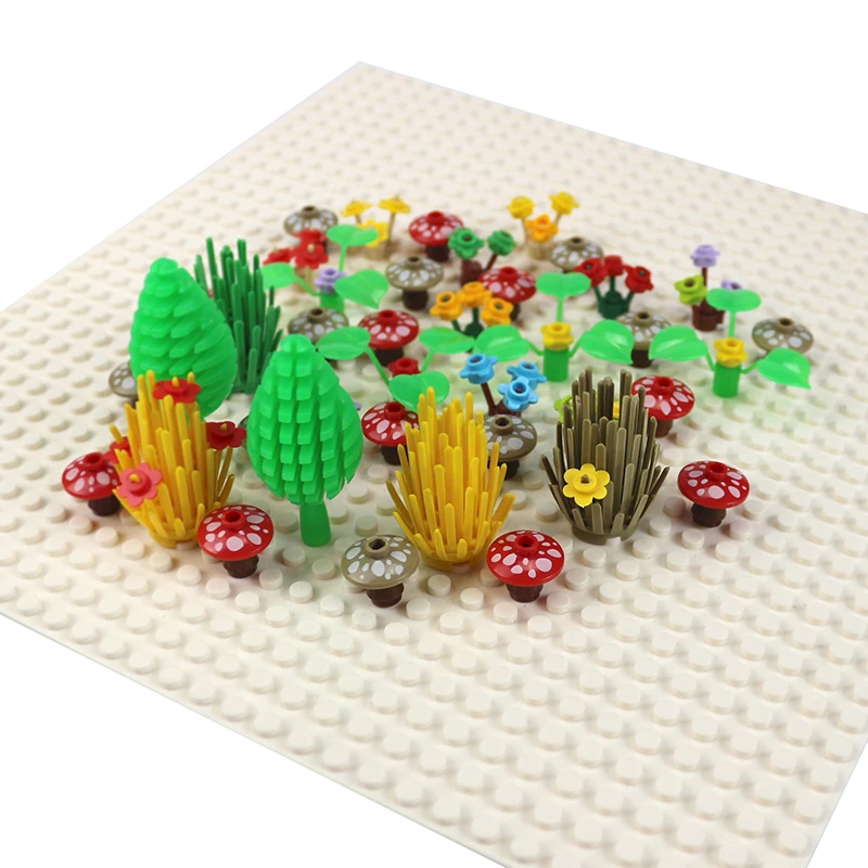 20 штук городской сад блок кубики MOC DIY 2x2 заводы гриба цветы трава кустарник