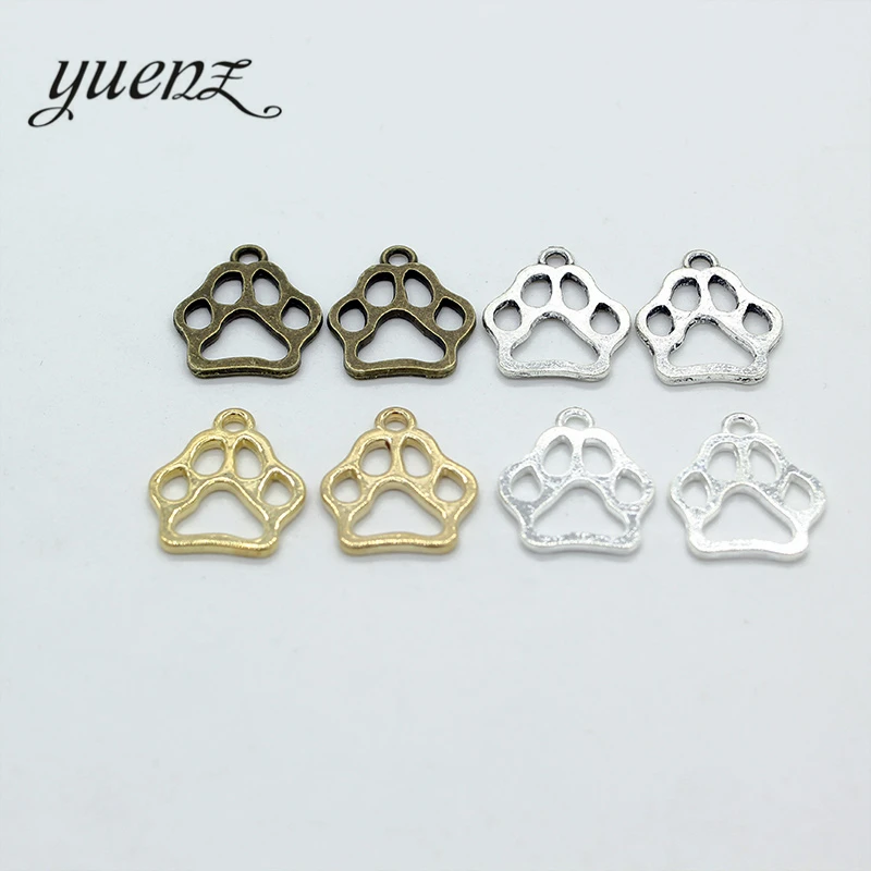 

YuenZ 15pcs Alloy Dog Foot Charms Metal Pendants for Jewelry Making Necklace Bracelet Jewelry Findings 19*17mm D902