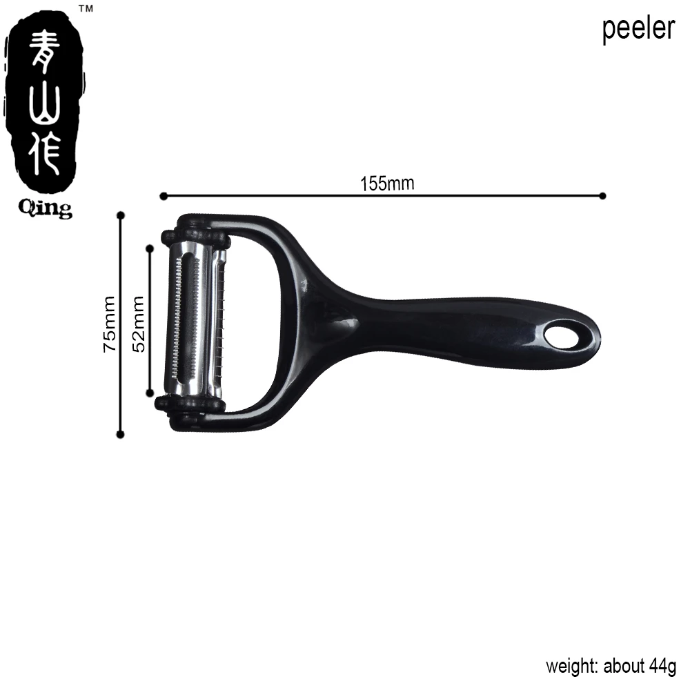 QING Cooking Tools 4pcs Set 3 4 6 inch Damascus Kitchen Knife &amp PP Covers Multipurpose Black Handle Peeler Best Selling | Дом и сад