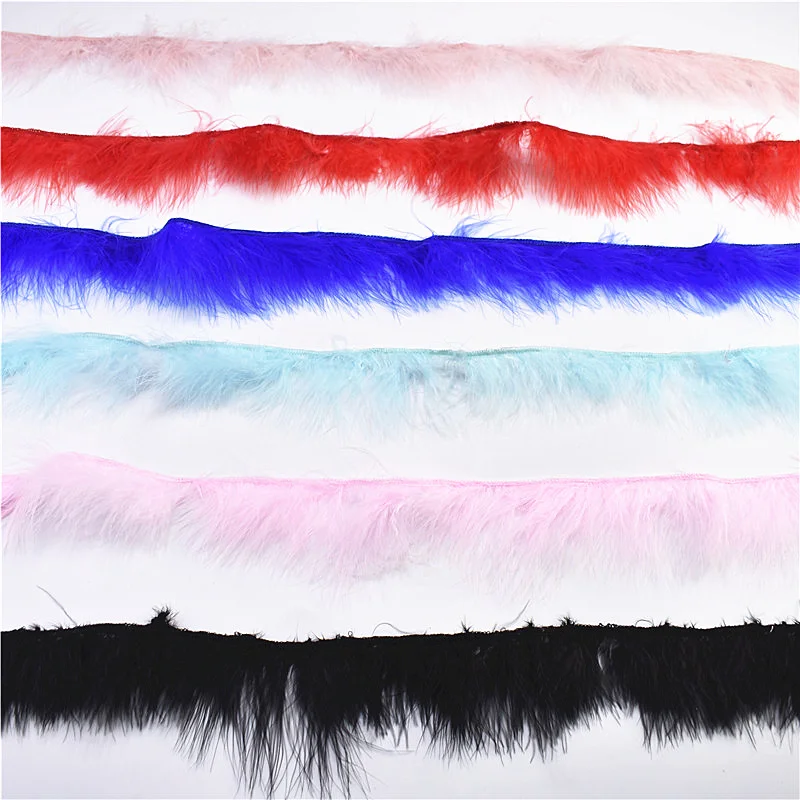 

Hot selling Soft fully Marabou feather trims width 5-8cm diy Turkey feathers for Crafts Clothing/Skirt/Dress Accessories plumes
