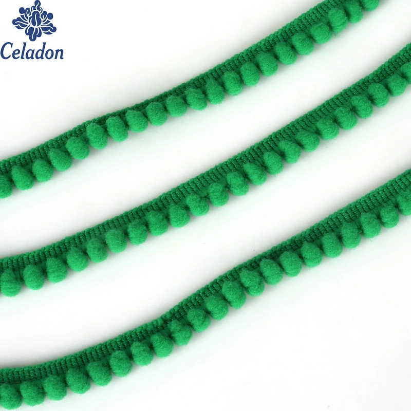 Шар для волос кружевная обшивка бальная лента с бахромой шитья зеленый цвет