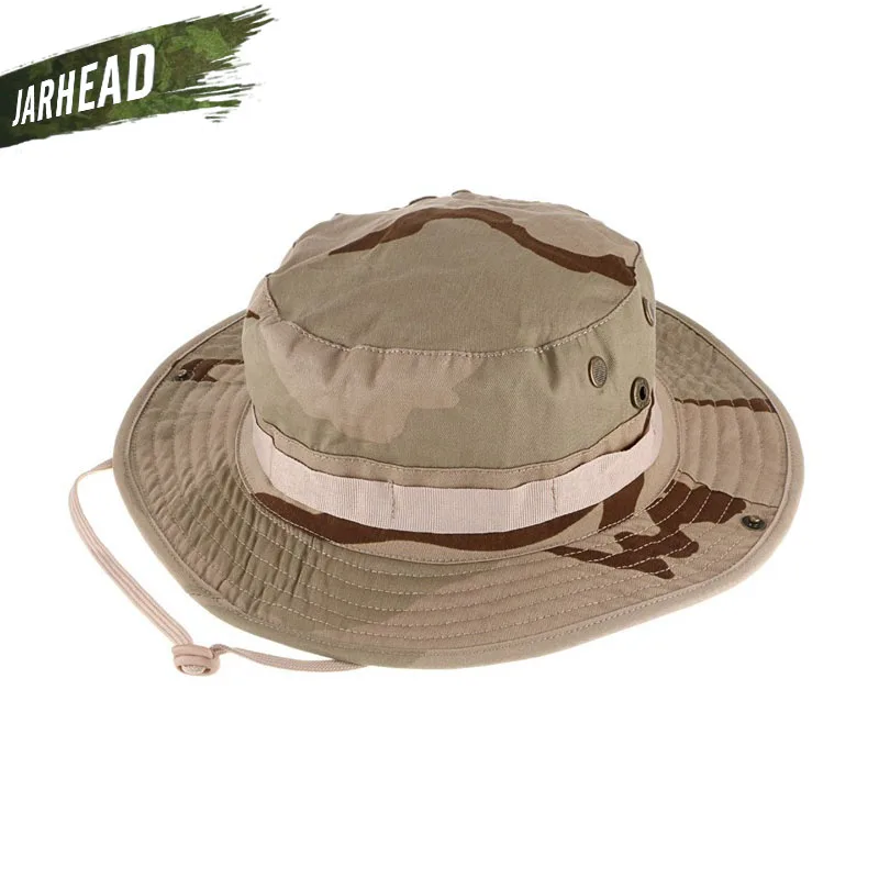 DesertCamo Открытый Камуфляж охотничья шляпа Снайпер скрытые джунгли спортивные боевые шапки с широкими полями Панама Шляпа Кемпинг Пешие прогулки Рыбалка шляпа от солнца - Цвет: DesertCamo