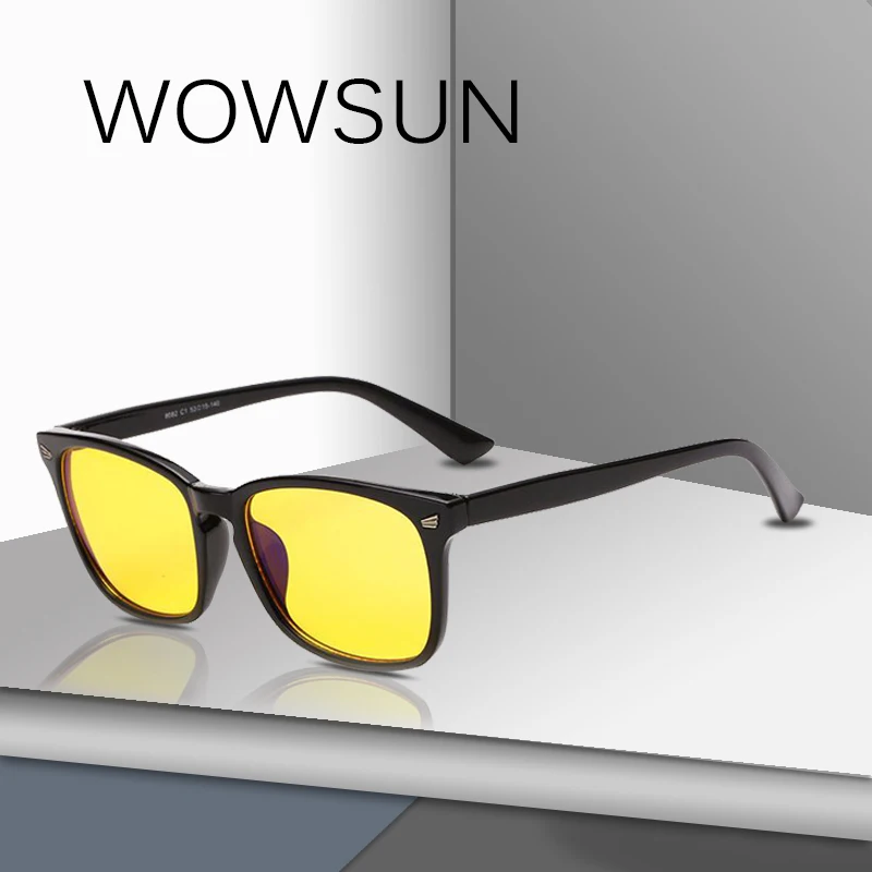 WOWSUN Новые квадратные мужские и женские очки с защитой от синего света Брендовые