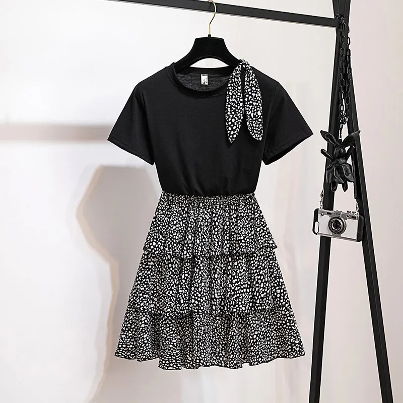 2019 Летняя женская одежда с коротким рукавом круглым вырезом Повседневная