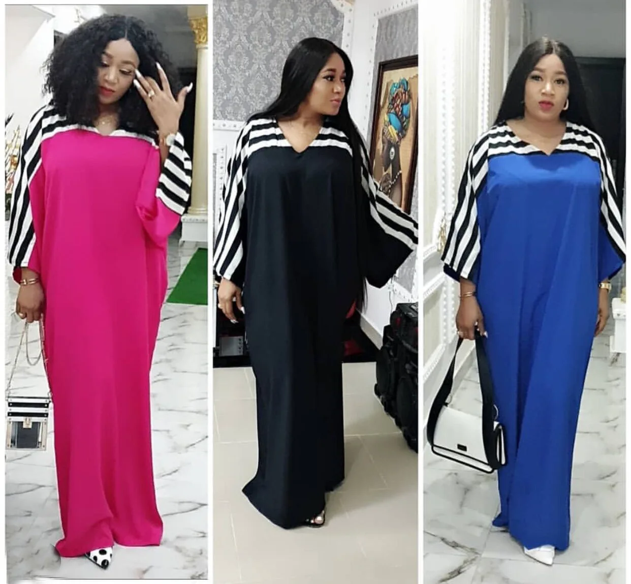Африканские Drees для женщин хорошее качество многоцветные полосатые строчки v