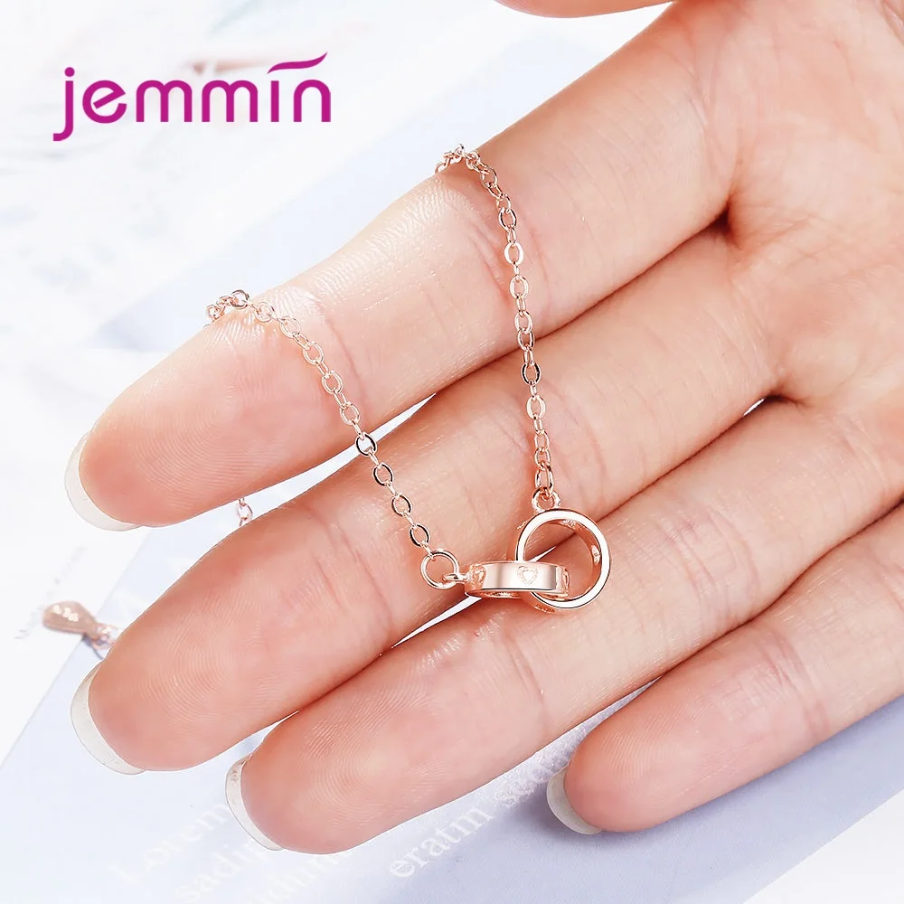 Fantastic Beautiful Rose Gold Color Double Rings Sweet Pretty Luxury Trendy Bracelets For Women Lover Gifts Jewelry Accessory | Украшения и