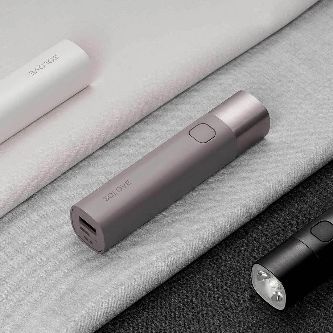 Xiaomi SOLOVE USB Электрический фонарь перезаряжаемый фонарик с яркостью 3000 мАч Внешний
