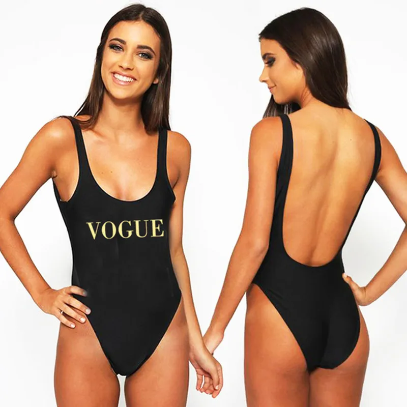 

Beachwear VOGUE Swimwear Women One Piece Swimsuit Bathing Suit Maillots de bain femmes Sexy Bodysuit Monokini Girls Swim Suit