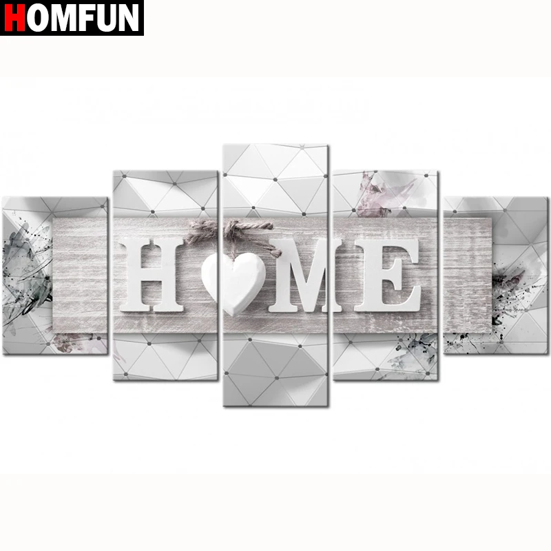 Набор для алмазной вышивки HOMFUN 5 шт. квадратные/круглые алмазные картины 5D &quotдом