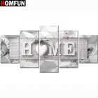 Набор для алмазной живописи HOMFUN, картина Дом, сладкий дом, набор картин сделай сам, квадратныекруглые, 5D Вышивка, подарок, 5 шт.