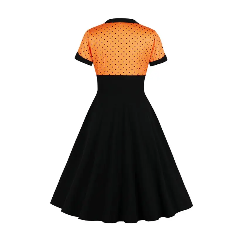 Vintage Sexy Club Gothic Elegant Plus Size Party Women Midi Dresses Polka Dots Print Sweet Female Goth Retro Chic Dinner Dress | Женская