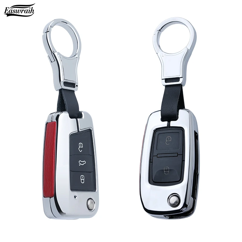Автомобильный кожаный чехол для ключа VW Golf 7 Polo Bora MK7 MK6 Passat Skoda Octavia A7 Kodiaq Seat Leon Ibiza
