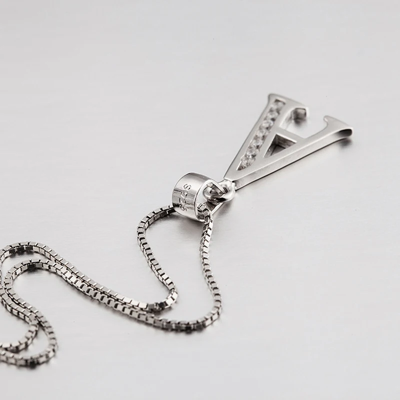 YFN 925 стерлингового серебра инициалы буквы А Подвески ожерелье Алфавит чокер