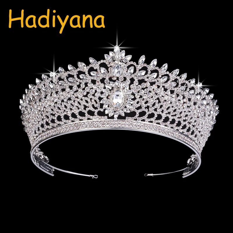 Hadiyana новинка модные роскошные стразы свадебные диадемы для волос Ослепительная