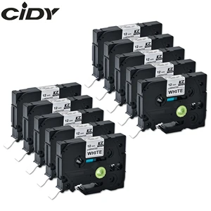 CIDY 10 шт. совместимая с p сенсорная ламинированная tze 231 tz231 tze231 лента 12 мм черная на белой ленте tze-231 tz-231 для принтеров brother