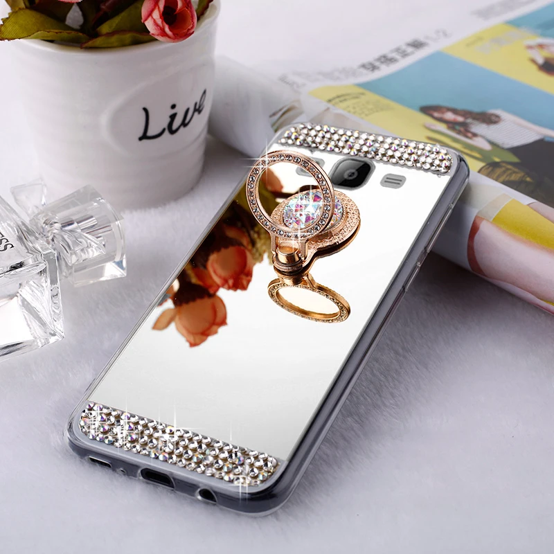 Роскошный Алмазный зеркальный Мягкий силиконовый чехол для Coque Samsung Galaxy J3 J5 J7 2017 J4
