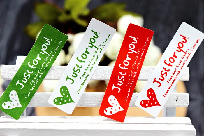 

Ynaayu 60pcs/set Love Heart "Just For you " Sealing Sticker Green And Red Paper Sticke Label Stickers For Wedding Gift Party