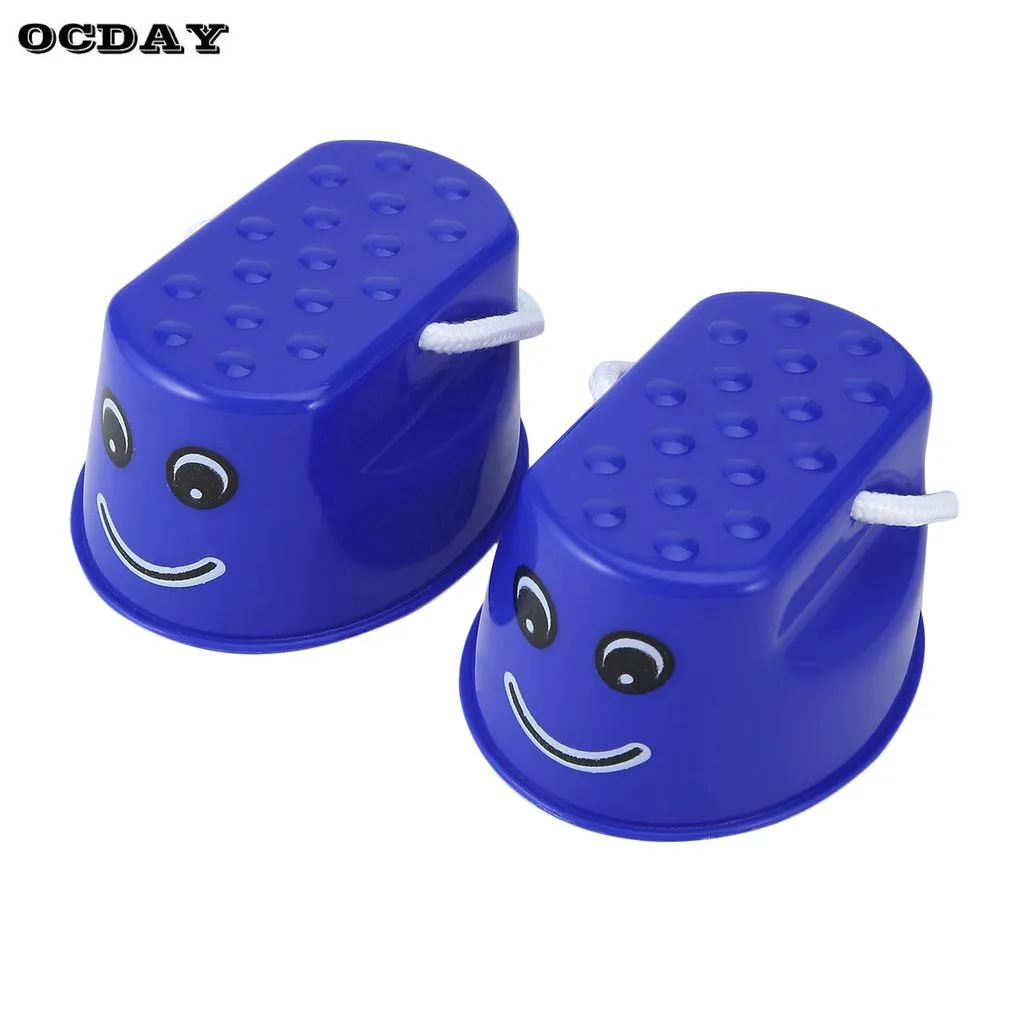 1 шт. OCDAY 7 цветов Walk Stilt игрушка для прыжков пластиковая улыбка лицо узор Дети Спорт на открытом воздухе тренировка баланса игрушка-лучший подарок