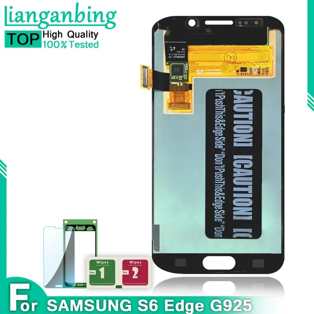 100% Новый Super AMOLED LCD S6 Edge G925F G925A протестированный рабочий сенсорный экран в сборе