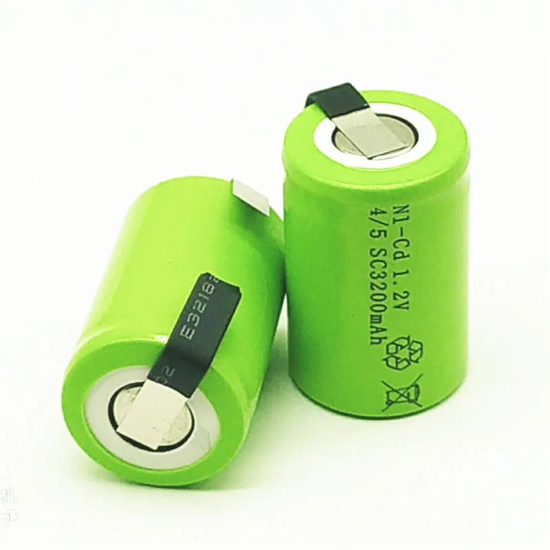 20 шт 4/5SC 1,2 V аккумуляторная батарея 3200mAh 4/5 SC Sub C Ni-CD ячейка со сварочными вкладками для электрической дрели шуруповерта